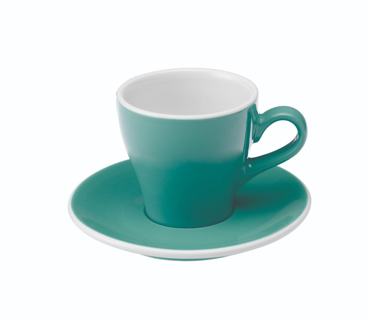 ぢゅん Loveramics Tulip Style Cappuccino Cup & Saucer - Teal (6oz/180ml)