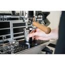 acaia umbra lunar scale black in use on an espresso machine