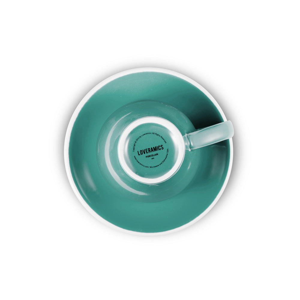 Loveramics Tulip Style Cappuccino Cup & Saucer - Teal (6oz/180ml)