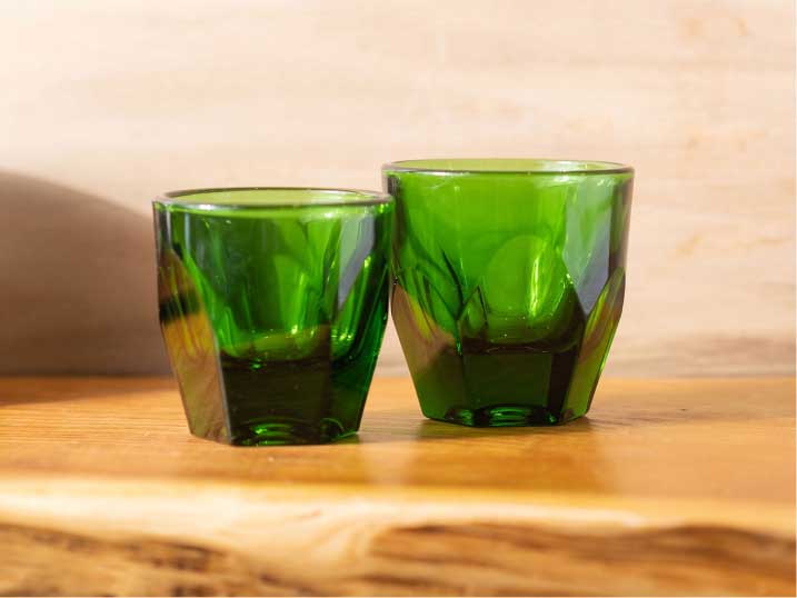 green vero glassware