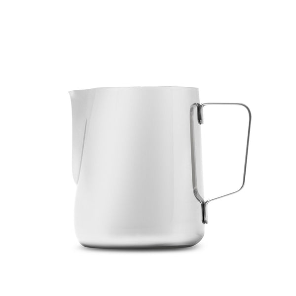 barista basics 12 ounce silver steaming pitcher