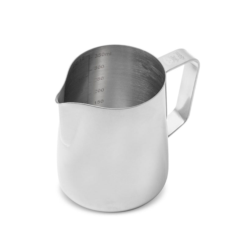 barista basics 12 ounce silver steaming pitcher