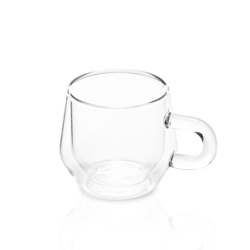 Hearth Glass Double Walled Glass Coffee Mugs, Set of 2