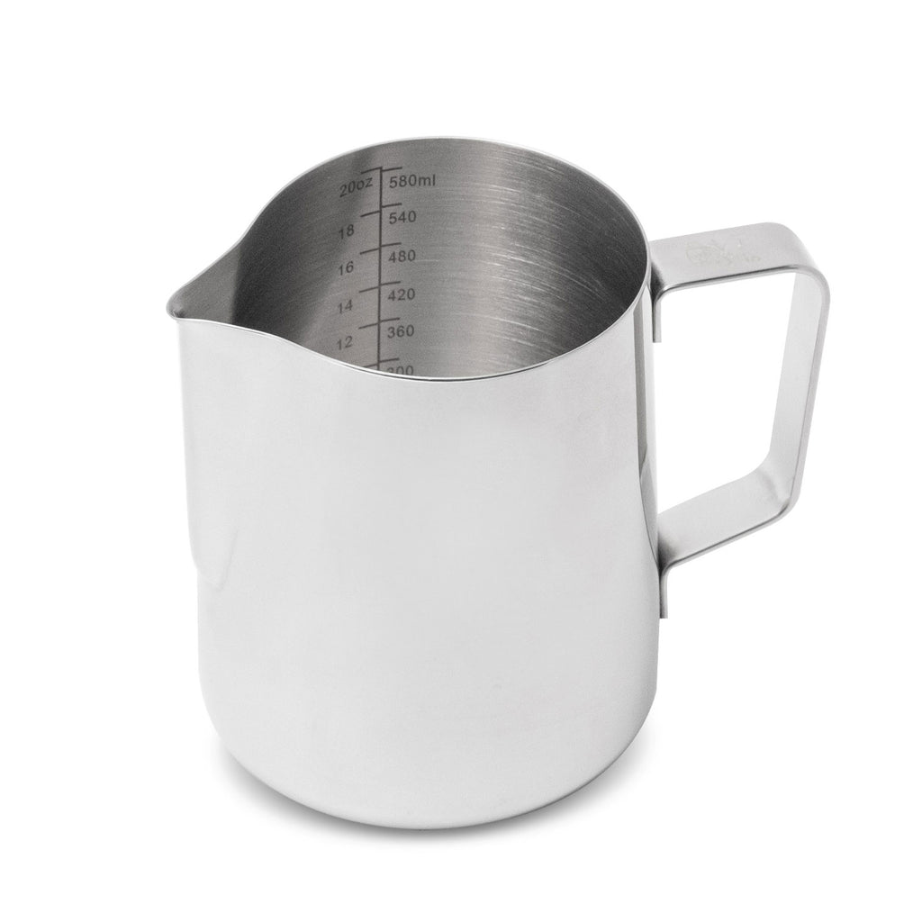 Brand: BaristaCraft, Type: Milk Frothing Pitcher, Material: Stainless  Steel, Capacity: 20oz, Keywords: Cappuccino Maker, Coffee Tool, Features: Easy Pour Spout, Ergonomic Handle