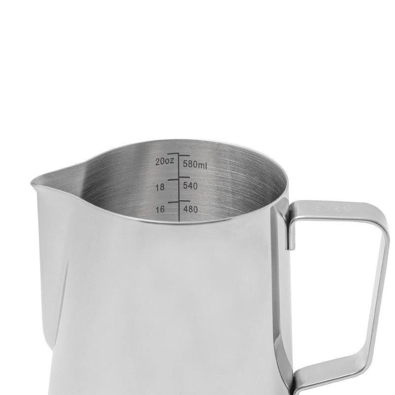 20oz Milk Frothing Pitcher with Thermometer, Stainless Steel Milk Jug  Steaming Pitcher Milk Steamer Cup for Latte Art