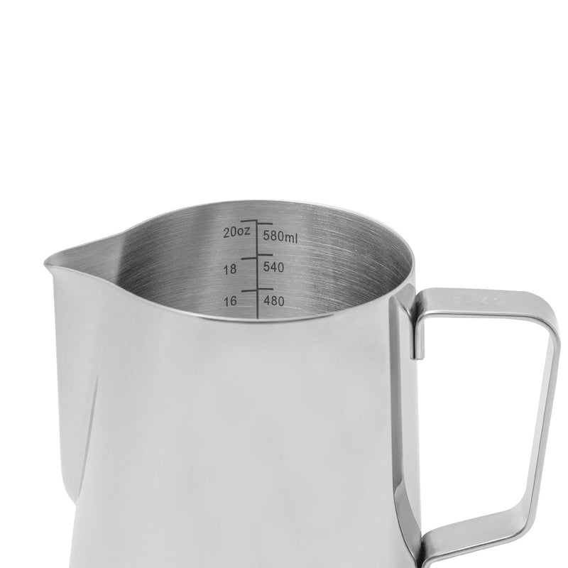 barista basics 20 ounce silver steaming pitcher