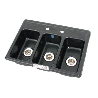 Espresso Cart Sink - Mini ABS Three Compartment NSF Approved (Special Order Item)