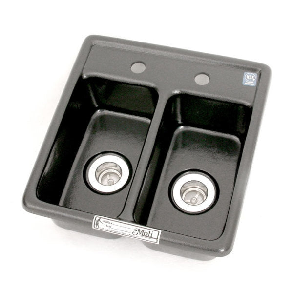 Mini Double ABS Espresso Cart Sink - 2 Compartment (Special Order Item)