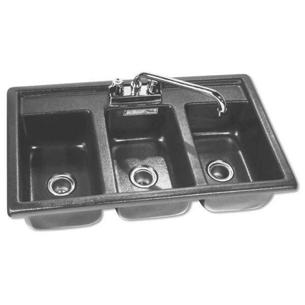 Mid-Size Three Compartment Espresso Cart Sink (Special Order Item)