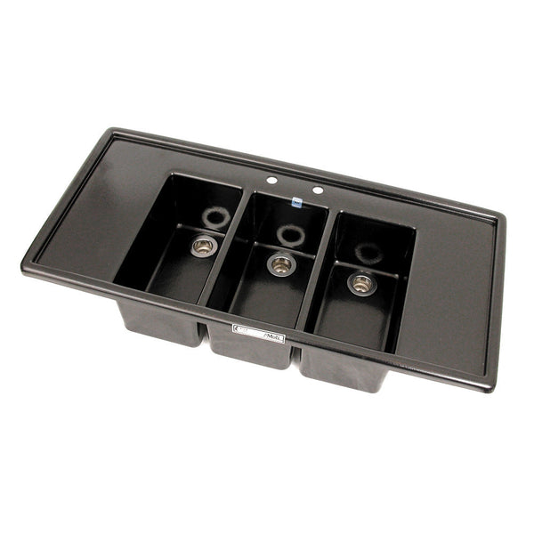 Mid-Size Three Compartment ABS Sink with Drain Boards (Special Order Item)