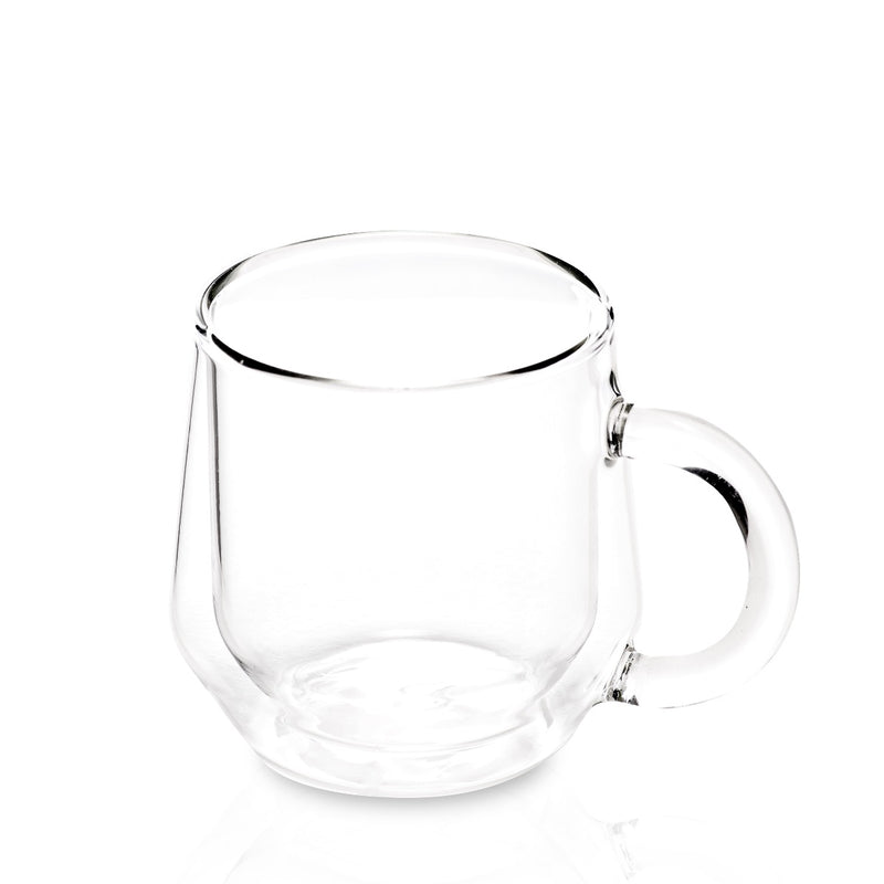  Hearth Double Walled Glass Coffee Mugs I 2, 8oz Smoked Glass  Insulated Coffee Mugs With Handles I Perfect Glass Tea Cups & Latte Cups