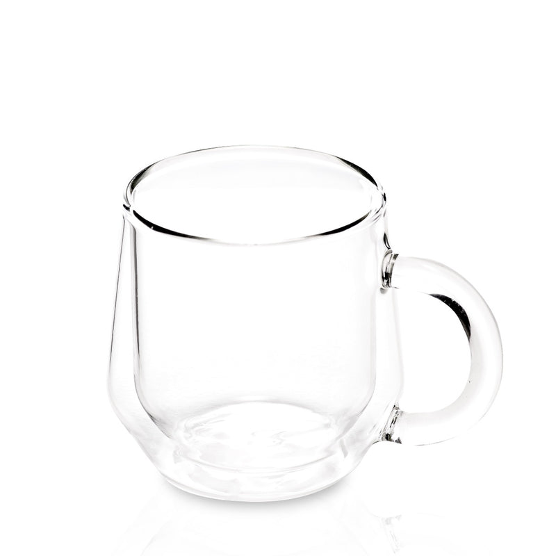 Hearth Double Walled Glass Coffee Mugs I 2, 8oz Amber