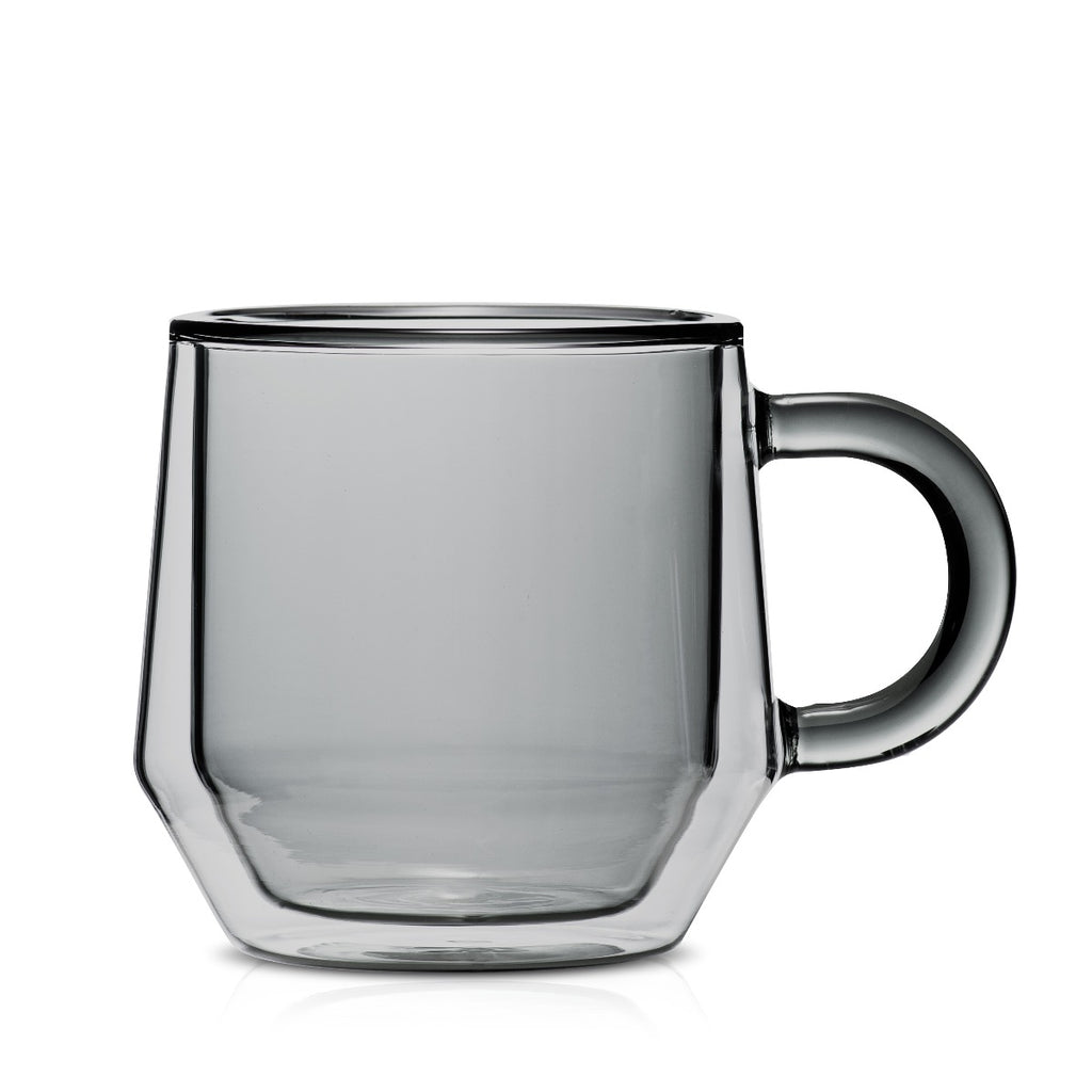 4 8oz Double Wall Tea Coffee Mugs, Thermal Insulated Glass Modern