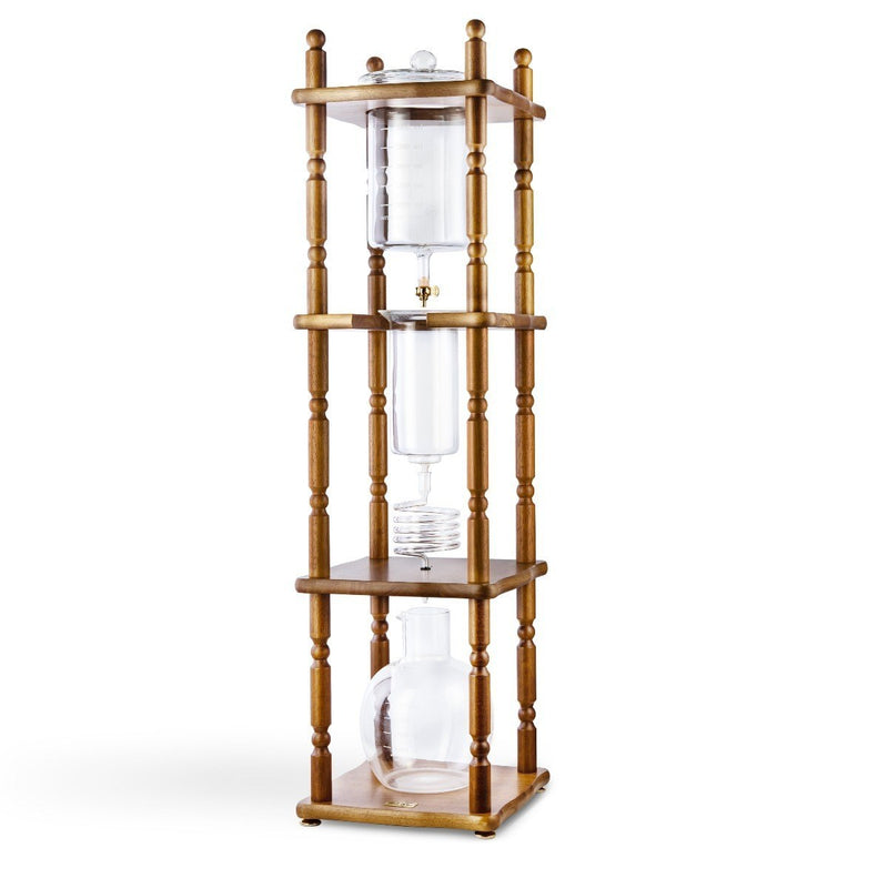 45.28 25 Cups Cold Brew Drip Tower Iced Coffee Maker Wooden Stand