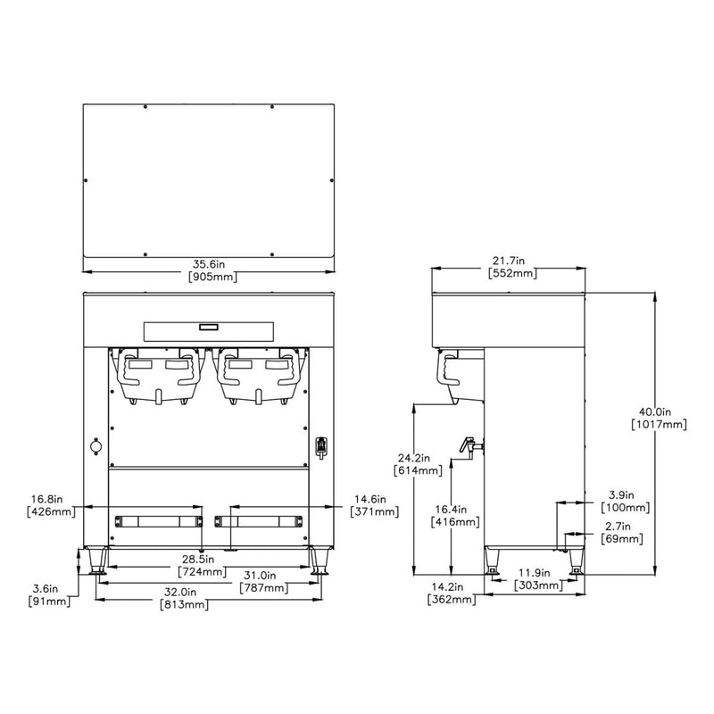 bunn titan dbc dual coffee brewer preinstall