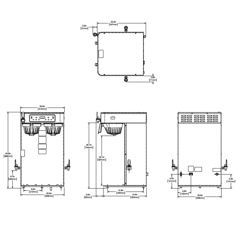 bunn icb twin tall coffee brewer preinstall