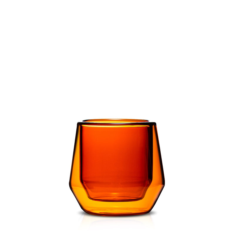 Hearth Set of 2 Espresso, 2.5oz (75ml), Double Wall Glass Amber