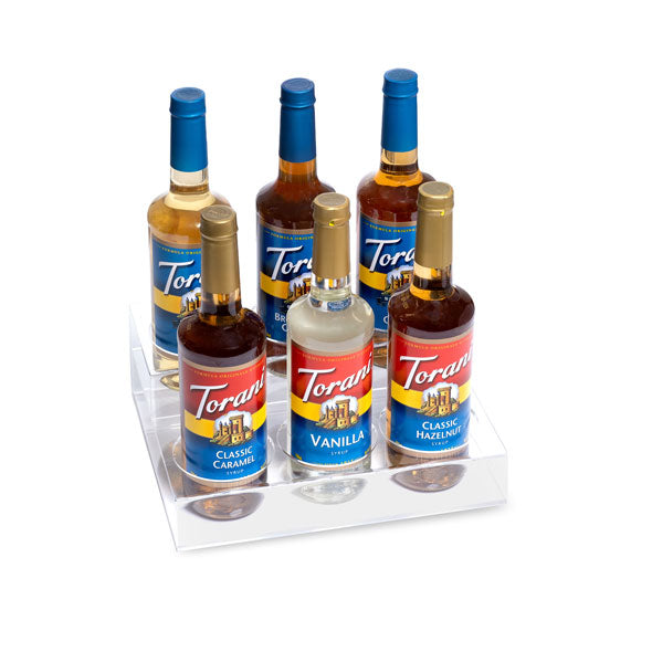 2 Tier Coffee Syrup Display Rack - 6 Bottles