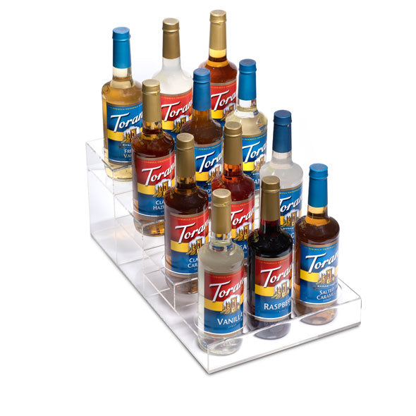 4 tier acrylic display rack holds 12 bottles