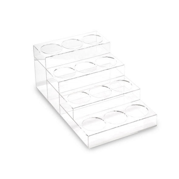 4 tier acrylic display rack holds 12 bottles