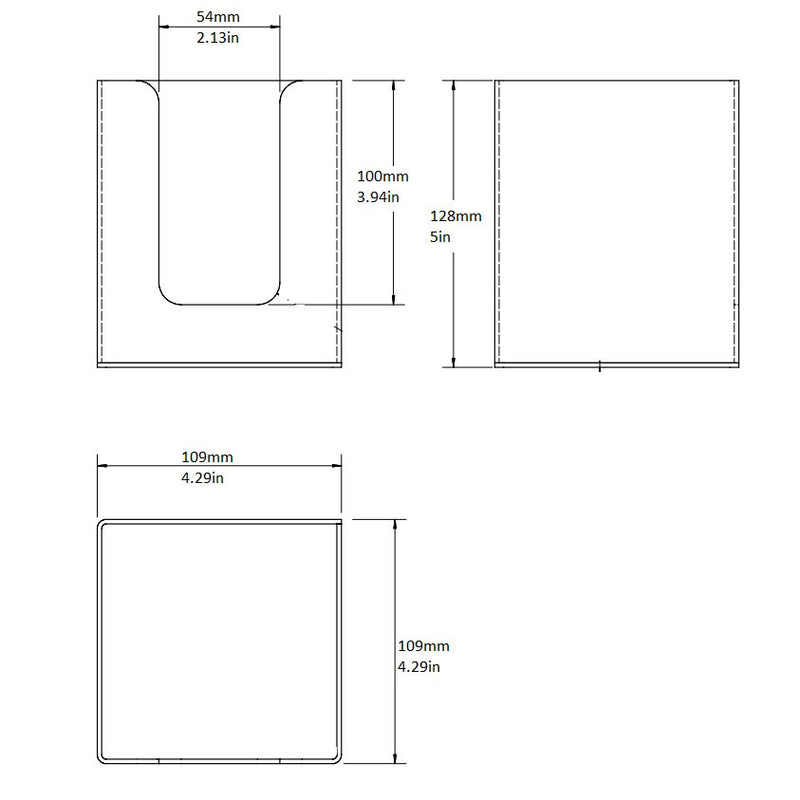 Clear acrylic coffee lid holder dimensions