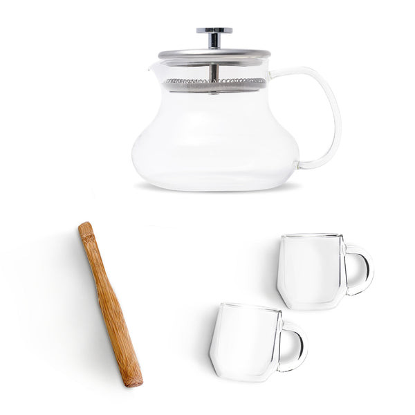 Yama Glass Sitka Tea Press Tea Brewing Set - 12oz