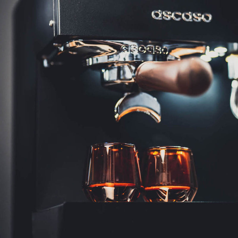 ascaso steel uno black espresso machine shots