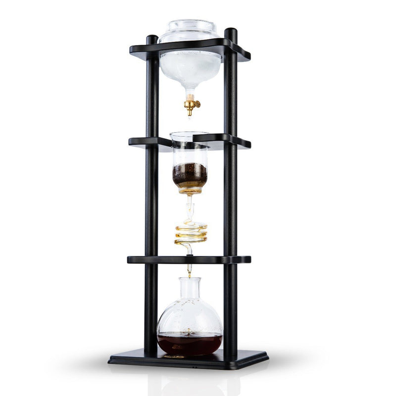 25 Cup Cold Drip Maker Straight Black Wood Frame – Yama Glass