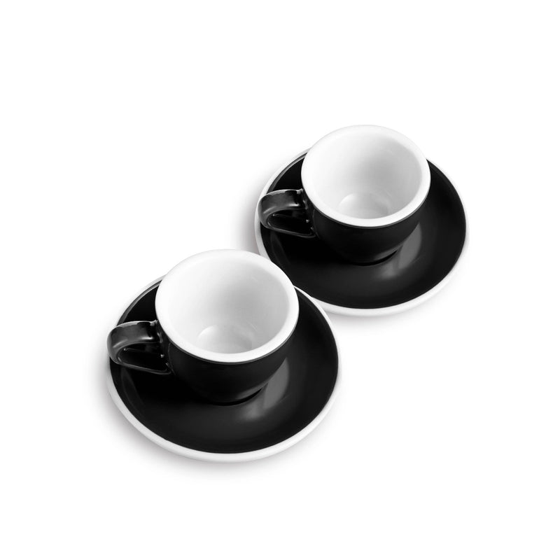 2 Pottery Black Cone Shape Espresso Cups, Set of Two 4oz Ceramic Cups With  Saucers, Small Mugs, Stoneware Tea Lovers Gift -  Finland