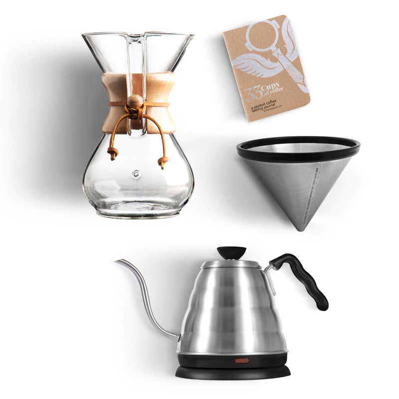 Classic Glass Coffee Pot V60 Dripper Wooden Handle Pour Over - Drip Kettle