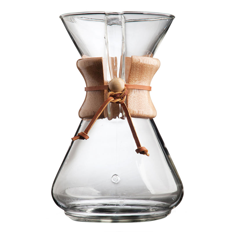 chemex classic 10 cup coffee brewer with natural rawhide