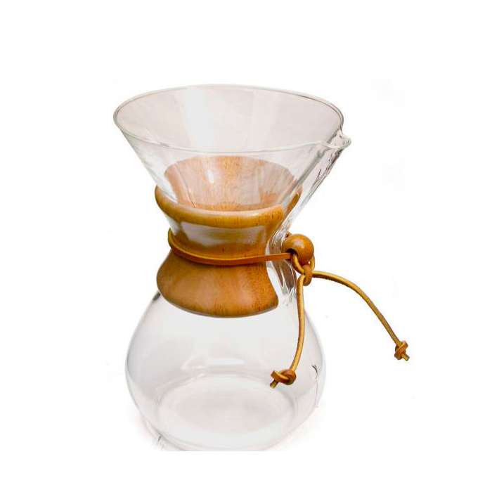 chemex classic 6 cup coffee brewer with original rawhide