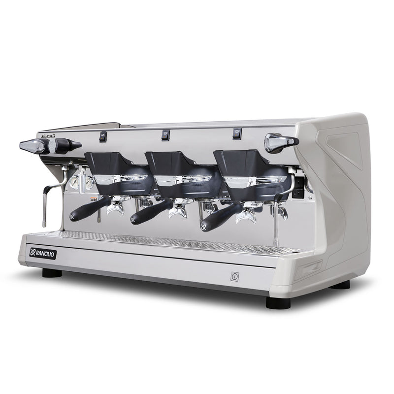 rancilio classe 5 s 3 group white espresso machine