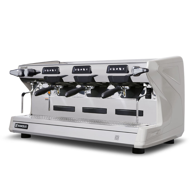 rancilio classe 5 usb tall 3 group white espresso machine
