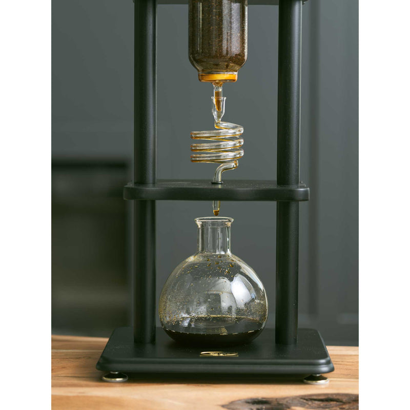 6-8 Cup Cold Drip Maker Straight Black Wood Frame (32oz)