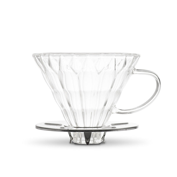 Yama Glass Cone Coffee Dripper - Stainless Steel