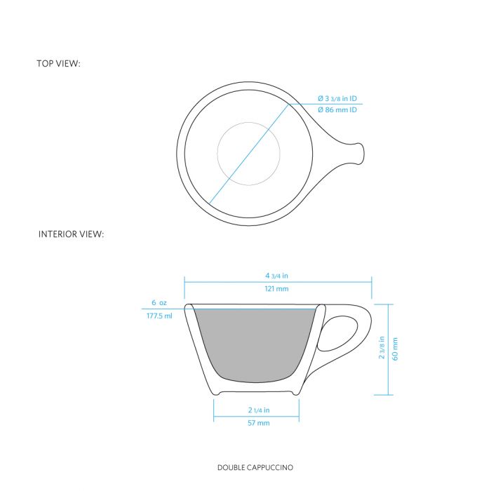 lino cappuccino cup and saucer diagram