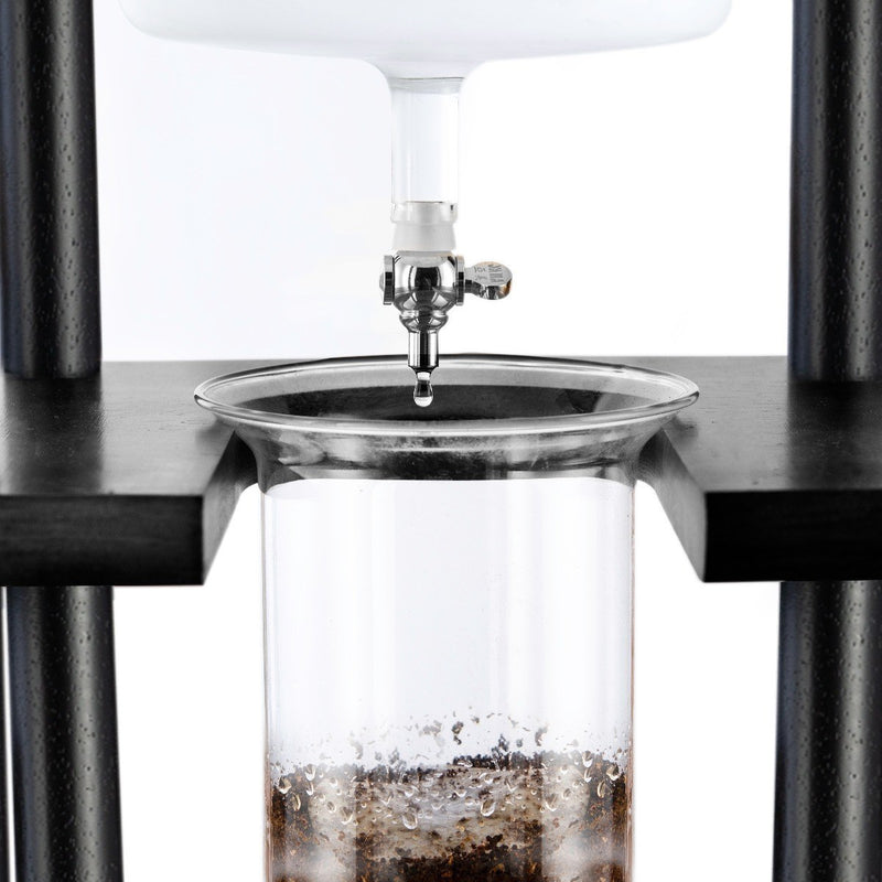 25 Cup Cold Drip Maker Straight Black Wood Frame