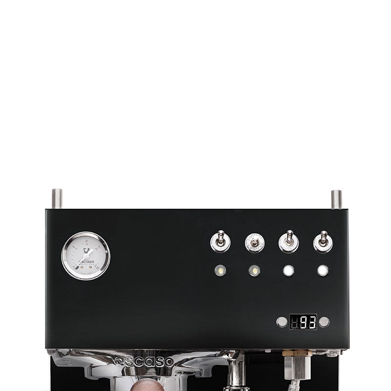 black ascaso duo espresso machine push steam