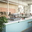 gb5s 3 group abr espresso machine in cafe