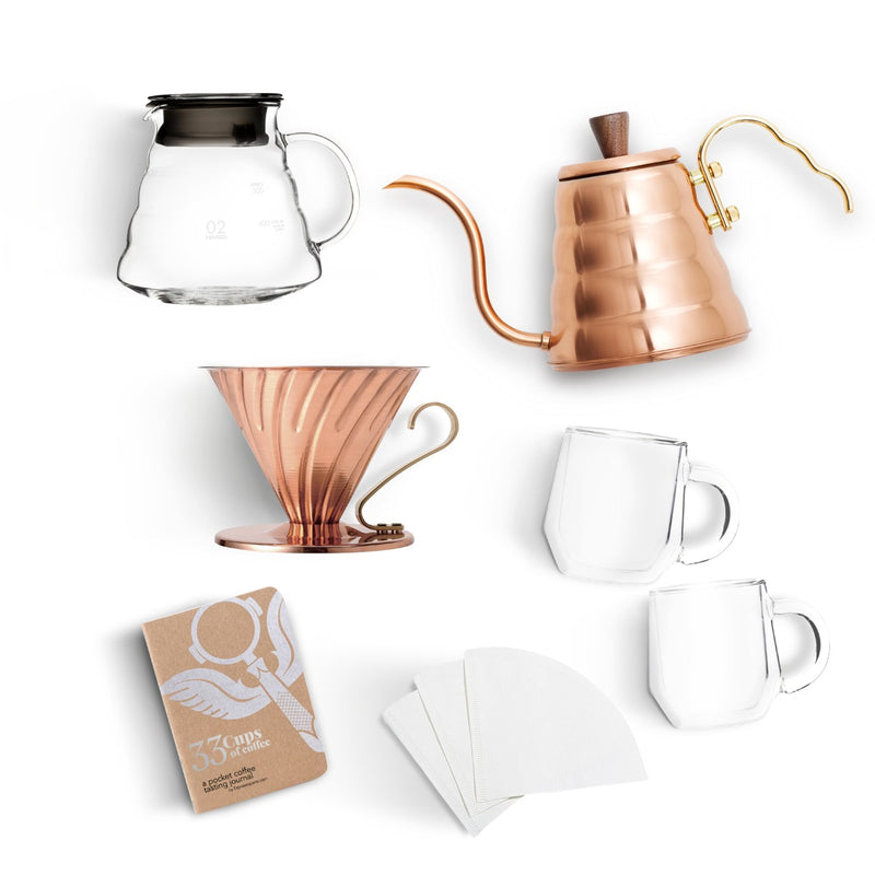 Hario V60-02 Copper Pour Over Coffee Kit