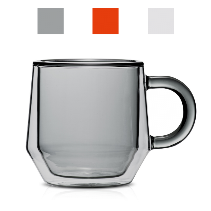 Double Wall Glass Mug (8oz/240ml) - Set of 2