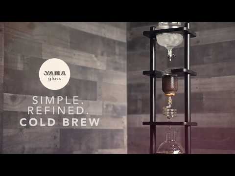 25 Cup Cold Drip Maker Straight Black Wood Frame – Yama Glass