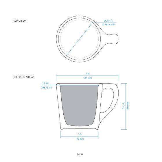 10oz Lino Diner Coffee Mug - Gray