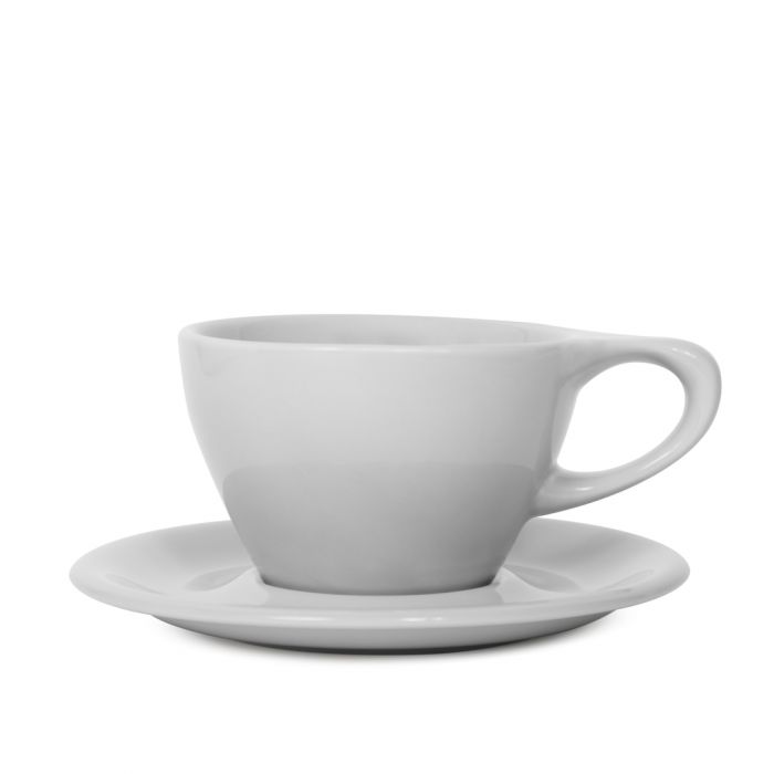 Lino Small Latte Cup & Saucer - Grey (8oz/237ml)