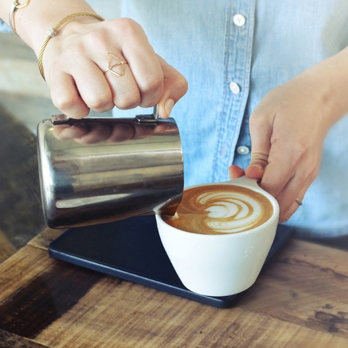 notNeutral Lino Large Latte Cup & Saucer - Grey (12oz/355ml)