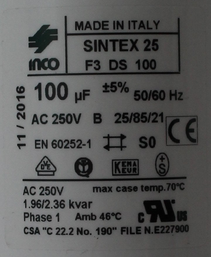 100 µf Start Capacitor (Special Order Item)