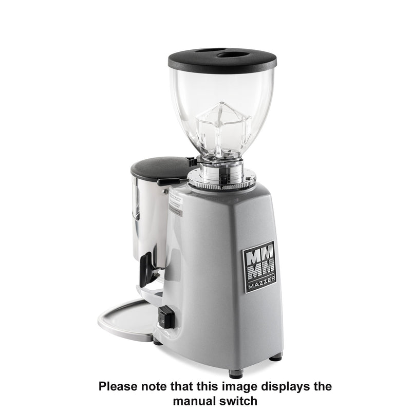 mazzer mini grinder in silver with manual switch