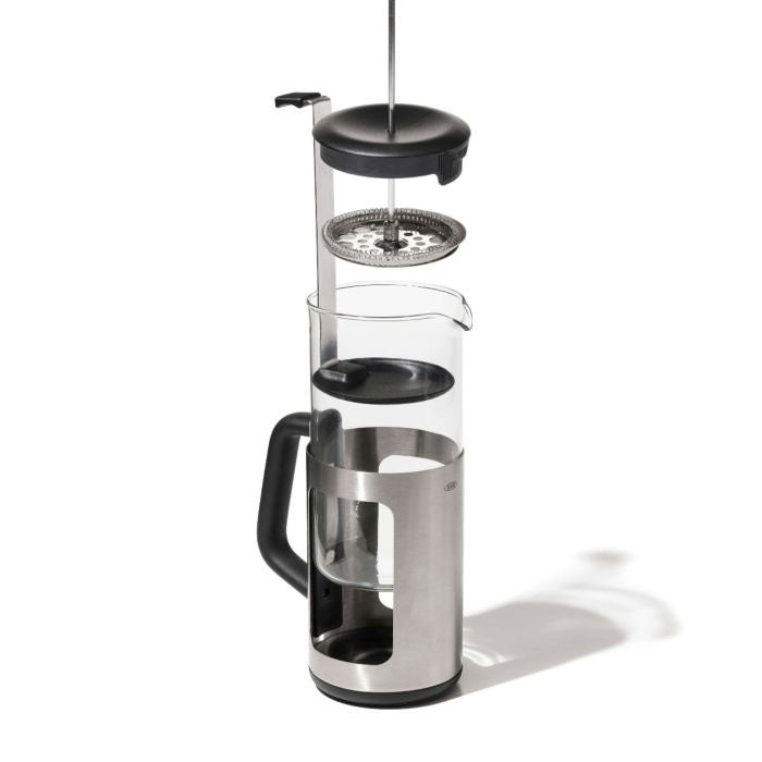 oxo 8 cup french press with grounds lifter