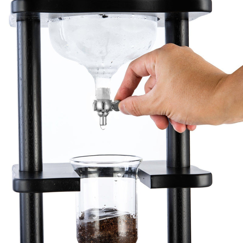 Yama 6-8 Cup Cold Drip Maker Straight Black Wood Frame (32oz)